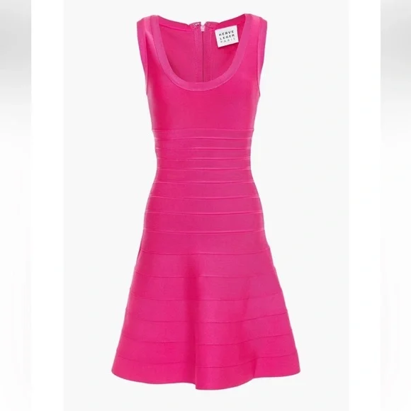 NEW HERVÉ LÉGER Barbiecore Bandage Mini Dress - Picture 3 of 9